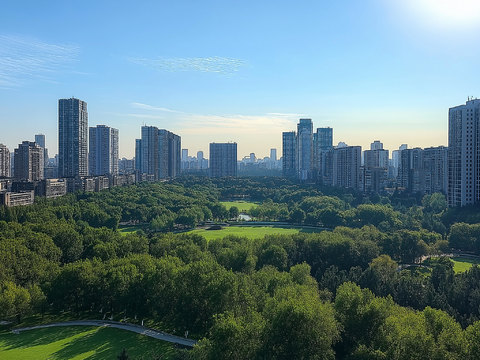  高清城市白天外景 
