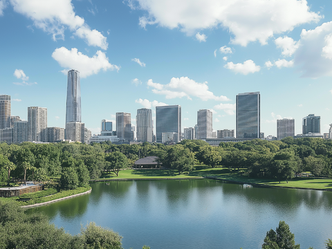  高清城市白天外景 