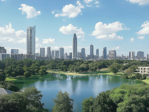  高清城市白天外景 