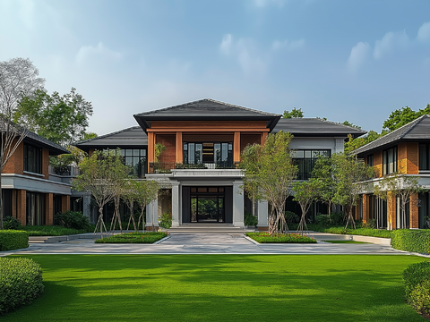  高清别墅区外景 