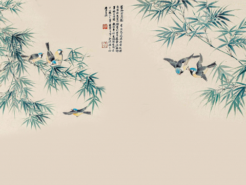  新中式花鸟装饰画 