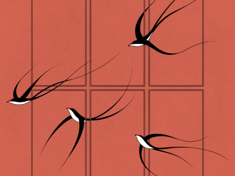  新中式燕子装饰画 