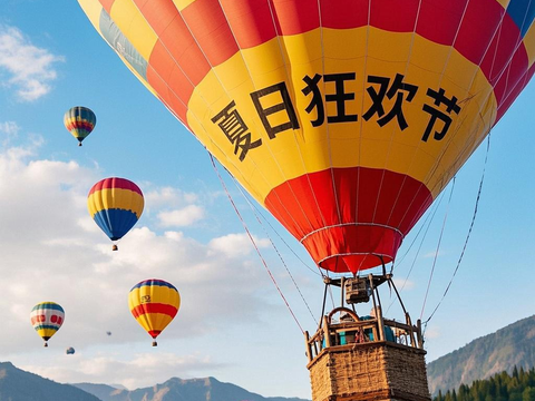  气球热气球天空海报 