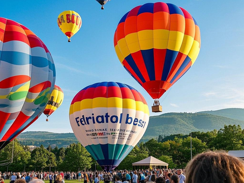  气球热气球天空海报 