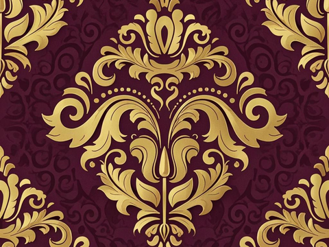  欧式传统复古花纹壁纸墙纸墙布贴图 