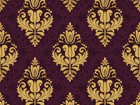  欧式传统复古花纹壁纸墙纸墙布贴图 