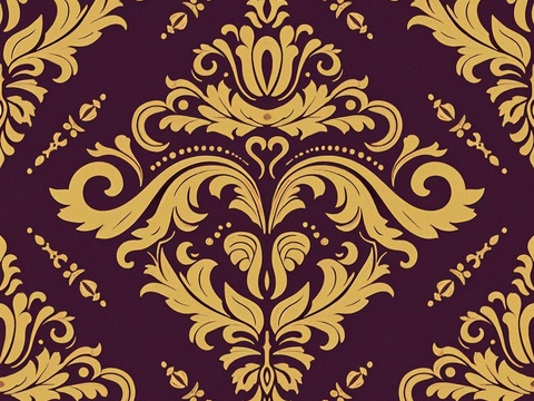  欧式传统复古花纹壁纸墙纸墙布贴图 