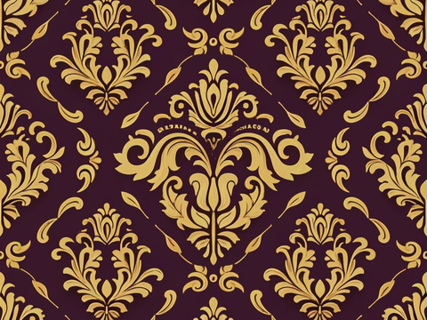  欧式传统复古花纹壁纸墙纸墙布贴图 