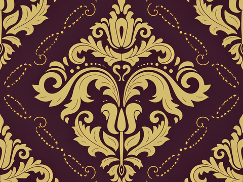 欧式传统复古花纹壁纸墙纸墙布贴图 