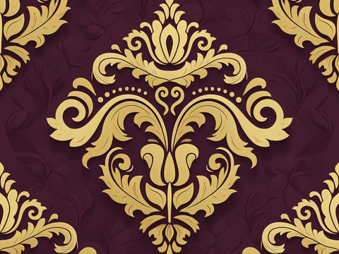  欧式传统复古花纹壁纸墙纸墙布贴图 