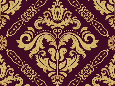  欧式传统复古花纹壁纸墙纸墙布贴图 
