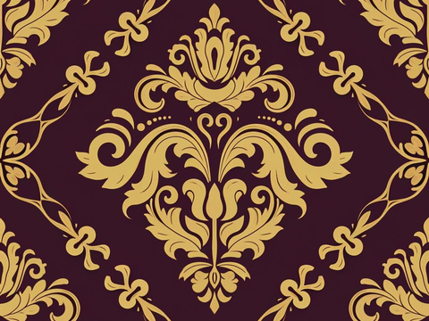  欧式传统复古花纹壁纸墙纸墙布贴图 