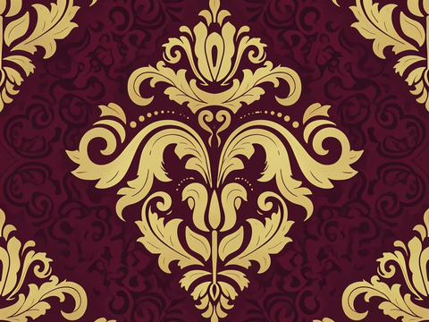 欧式传统复古花纹壁纸墙纸墙布贴图 