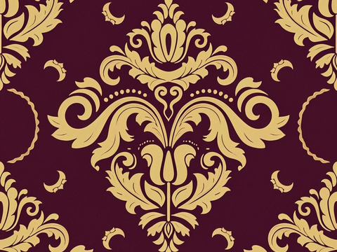  欧式传统复古花纹壁纸墙纸墙布贴图 