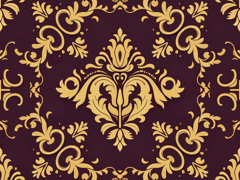  欧式传统复古花纹壁纸墙纸墙布贴图 