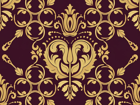  欧式传统复古花纹壁纸墙纸墙布贴图 