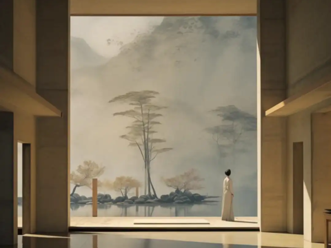  新中式宋氏美学壁画装饰画贴图 