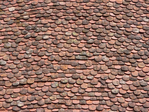  屋顶瓦片 红瓦 