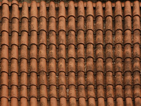  屋顶瓦片 红瓦 