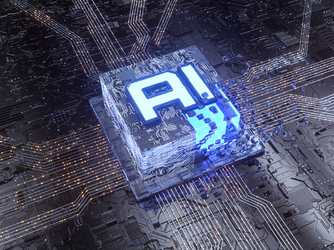  创意智能芯片场景 科技感 屏幕玻璃 AI科技 