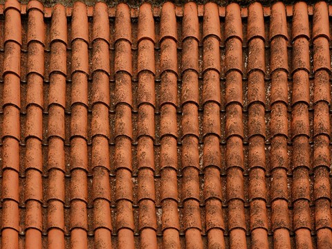  屋顶瓦片 红瓦 
