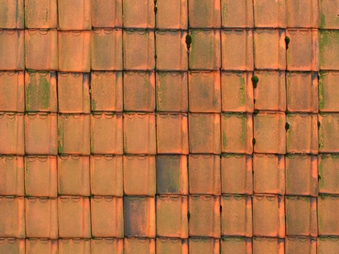  屋顶瓦片 红瓦 