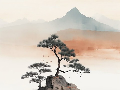  新中式挂画 水墨字画 古画 中式画 抽象挂画 意境画 