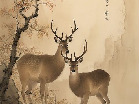  新中式挂画 水墨字画 古画 中式动物画 