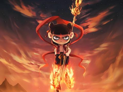  哪吒电影海报、哪吒海报封面、哪吒电脑壁纸 