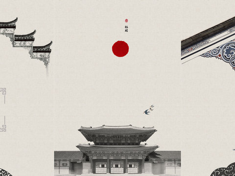  新中式现代艺术装饰画壁纸墙布壁布贴图 