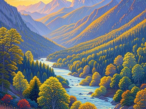  风景油画 