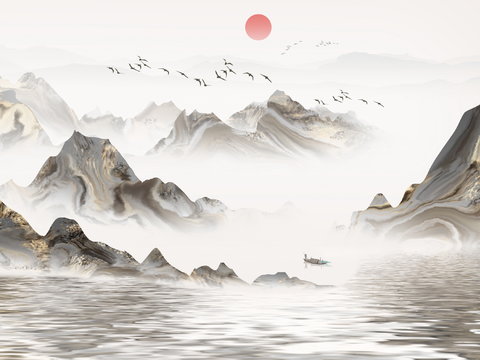  新中式山水装饰画 
