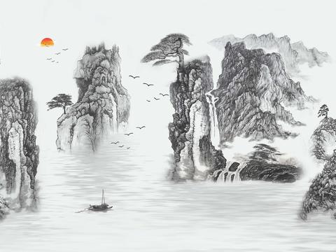  新中式水墨字画装饰画 