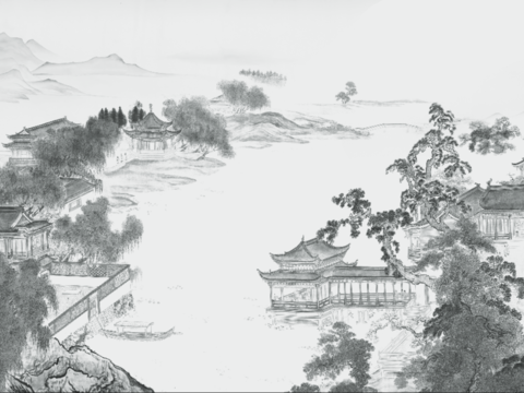  新中式水墨字画装饰画 