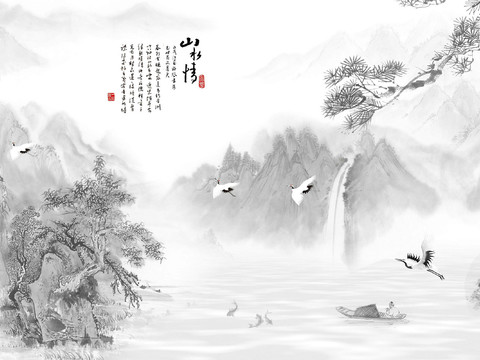  新中式山水装饰画 