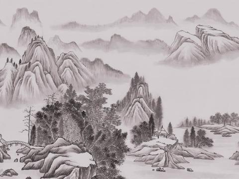 新中式水墨字画装饰画 