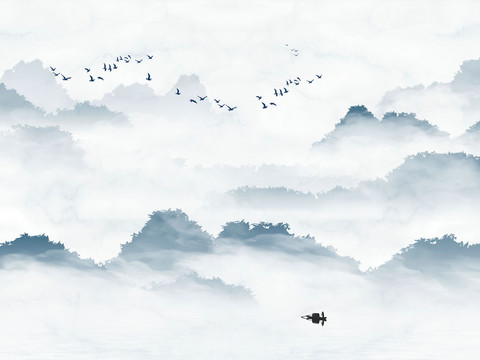  新中式山水装饰画 