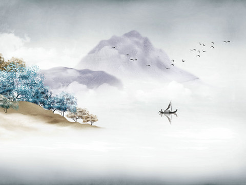  新中式山水装饰画 