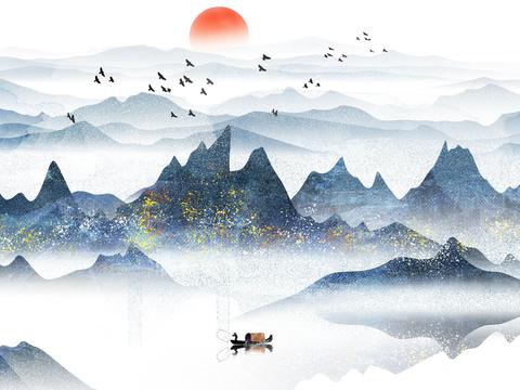  新中式水墨字画装饰画 