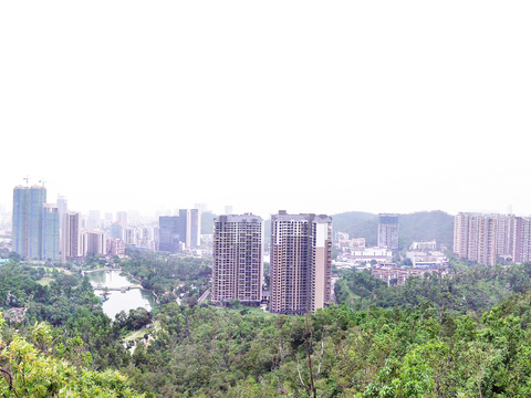  外景山景都市楼房 