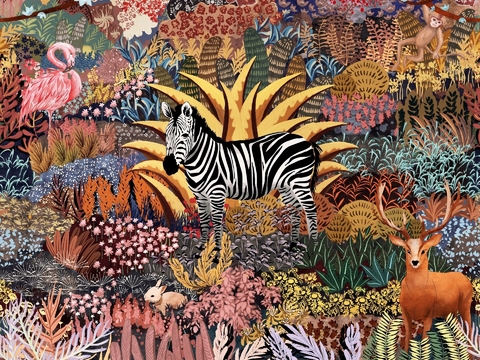  新中式壁纸墙面 