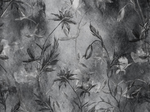  黑灰色印花壁纸 
