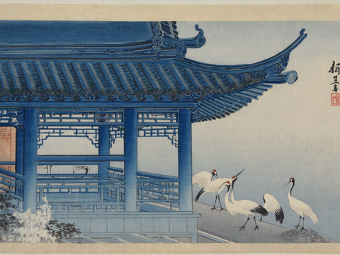  新中式中式挂画 水墨画 国画 建筑 中国风 