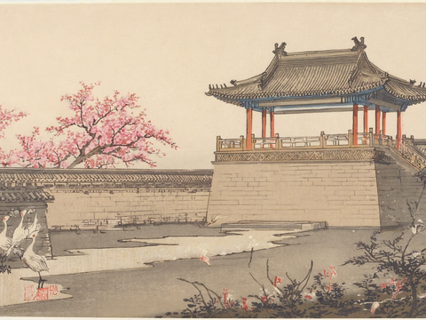  新中式中式挂画 水墨画 国画 建筑 中国风 