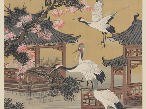  新中式中式挂画 水墨画 国画 建筑 中国风 