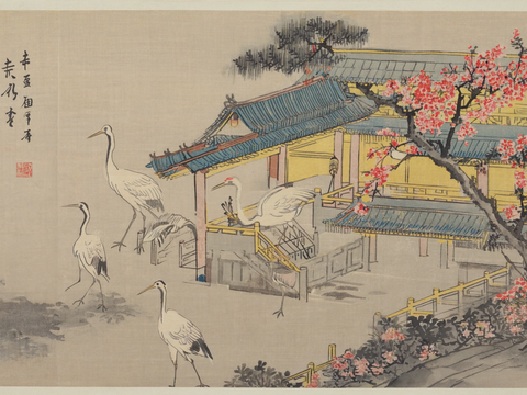  新中式中式挂画 水墨画 国画 建筑 中国风 