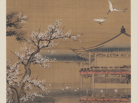  新中式中式挂画 水墨画 国画 建筑 中国风 