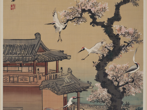  新中式中式挂画 水墨画 国画 建筑 中国风 