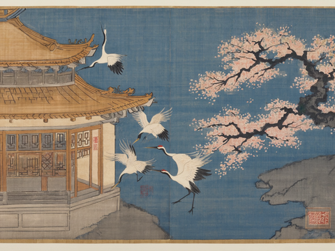  新中式中式挂画 水墨画 国画 建筑 中国风 