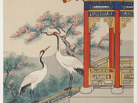  新中式中式挂画 水墨画 国画 建筑 中国风 